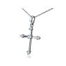 0.05 Carat Diamond Cross Necklace In Sterling Silver With Free Chain, 18 Inches Image-3