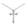 1/6 Carat Diamond Cross Necklace In Sterling Silver With Free Chain, 18 Inches Image-1