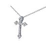 1/6 Carat Diamond Cross Necklace In Sterling Silver With Free Chain, 18 Inches Image-2