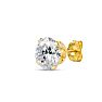 4 Carat Moissanite Stud Earrings In Yellow Gold Image-3