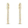 Estate Jewelry 1 Carat Lab Grown Diamond Hoop Earrings In 14 Karat Yellow Gold, 1 Inch Image-2
