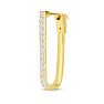 Estate Jewelry 1 Carat Lab Grown Diamond Hoop Earrings In 14 Karat Yellow Gold, 1 Inch Image-3