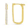 Estate Jewelry 1 Carat Lab Grown Diamond Hoop Earrings In 14 Karat Yellow Gold, 1 Inch Image-4