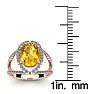 1 1/2 Carat Oval Shape Citrine and Halo Diamond Ring In 14 Karat Rose Gold Image-5