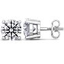 14 Carat Lab Grown Diamond Earrings In 14 Karat White Gold, Basket Setting Image-1