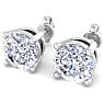 14 Carat Lab Grown Diamond Earrings In 14 Karat White Gold, Basket Setting Image-3