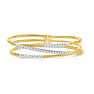 Estate Jewelry 14 Karat White and Yellow Gold 1 1/4 Carat Natural Diamond Flexible Bracelet, 7 Inches Image-1
