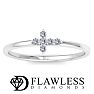 D Flawless Diamonds™ 0.06 Carat Diamond Sideways Cross Ring In Sterling Silver Image-1