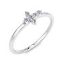 D Flawless Diamonds™ 0.06 Carat Diamond Sideways Cross Ring In Sterling Silver Image-2