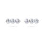 D Flawless Diamonds™ 1/10 Carat Diamond Three Stone Bezel Stud Earrings In Sterling Silver Image-2