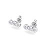 D Flawless Diamonds™ 1/10 Carat Diamond Three Stone Bezel Stud Earrings In Sterling Silver Image-3