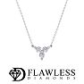 D Flawless Diamonds™ 0.06 Carat Three Stone Triangle Necklace In Sterling Silver, 18 Inches Image-1