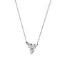 D Flawless Diamonds™ 0.06 Carat Three Stone Triangle Necklace In Sterling Silver, 18 Inches Image-2