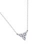 D Flawless Diamonds™ 0.06 Carat Three Stone Triangle Necklace In Sterling Silver, 18 Inches Image-4