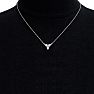 D Flawless Diamonds™ 0.06 Carat Three Stone Triangle Necklace In Sterling Silver, 18 Inches Image-6