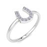 D Flawless Diamonds™ 1/10 Carat Diamond Horseshoe Ring In Sterling Silver Image-2