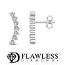 D Flawless Diamonds™ 0.14 Carat Diamond Journey Stud Earrings In Sterling Silver Image-1