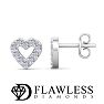 D Flawless Diamonds™ 0.15 Carat Diamond Heart Stud Earrings In Sterling Silver Image-1