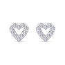 D Flawless Diamonds™ 0.15 Carat Diamond Heart Stud Earrings In Sterling Silver Image-2