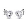 D Flawless Diamonds™ 0.15 Carat Diamond Heart Stud Earrings In Sterling Silver Image-3