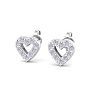 D Flawless Diamonds™ 0.15 Carat Diamond Heart Stud Earrings In Sterling Silver Image-4