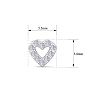 D Flawless Diamonds™ 0.15 Carat Diamond Heart Stud Earrings In Sterling Silver Image-5