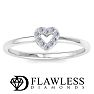 D Flawless Diamonds™ 1/10 Carat Diamond Heart Ring In Sterling Silver Image-1
