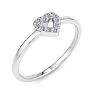 D Flawless Diamonds™ 1/10 Carat Diamond Heart Ring In Sterling Silver Image-2