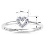 D Flawless Diamonds™ 1/10 Carat Diamond Heart Ring In Sterling Silver Image-5