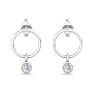 D Flawless Diamonds™ 0.06 Carat Diamond Bezel Circle Earrings In Sterling Silver Image-2