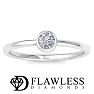 D Flawless Diamonds™ 0.17 Carat Diamond Bezel Set Solitaire Ring In Sterling Silver Image-1