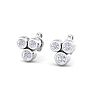 D Flawless Diamonds™ 1/5 Carat Diamond Bezel Set Three Stone Stud Earrings In Sterling Silver Image-4