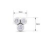 D Flawless Diamonds™ 1/5 Carat Diamond Bezel Set Three Stone Stud Earrings In Sterling Silver Image-5
