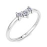 D Flawless Diamonds™ 0.16 Carat Diamond Three Stone Ring In Sterling Silver Image-2