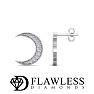 D Flawless Diamonds™ 1/5 Carat Diamond Moon Stud Earrings In Sterling Silver Image-1