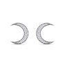 D Flawless Diamonds™ 1/5 Carat Diamond Moon Stud Earrings In Sterling Silver Image-2