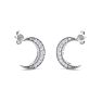 D Flawless Diamonds™ 1/5 Carat Diamond Moon Stud Earrings In Sterling Silver Image-3
