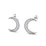 D Flawless Diamonds™ 1/5 Carat Diamond Moon Stud Earrings In Sterling Silver Image-4