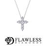D Flawless Diamonds™ 1/10 Carat Diamond Cross Necklace In Sterling Silver, 18 Inches Image-1
