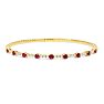 Estate Jewelry 14 Karat Yellow Gold 1 1/2 Carat Ruby and Diamond Tennis Bracelet Image-1