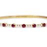 Estate Jewelry 14 Karat Yellow Gold 1 1/2 Carat Ruby and Diamond Tennis Bracelet Image-2
