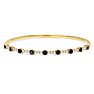 Estate Jewelry 14 Karat Yellow Gold 1 1/2 Carat Sapphire and Diamond Tennis Bracelet Image-1