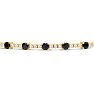 Estate Jewelry 14 Karat Yellow Gold 1 1/2 Carat Sapphire and Diamond Tennis Bracelet Image-2
