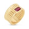 Estate Jewelry 1/2 Carat Ladies Octagon Created Ruby Statement Ring In 14K Yellow Gold, Size 5 Image-2