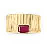 Estate Jewelry 1/2 Carat Ladies Octagon Created Ruby Statement Ring In 14K Yellow Gold, Size 5 Image-3