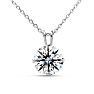 1 Carat Moissanite Solitaire Necklace In White Gold With Free Chain Image-1