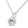 1 Carat Moissanite Solitaire Necklace In White Gold With Free Chain Image-2