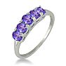 Previously Owned 1ct Five Stone Tanzanite Ring in 10k White Gold, Size 7 Image-2