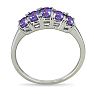 Previously Owned 1ct Five Stone Tanzanite Ring in 10k White Gold, Size 7 Image-3