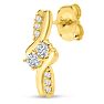 1/4 Carat Two Stone Diamond Knot Earrings In 14K Yellow Gold Image-3